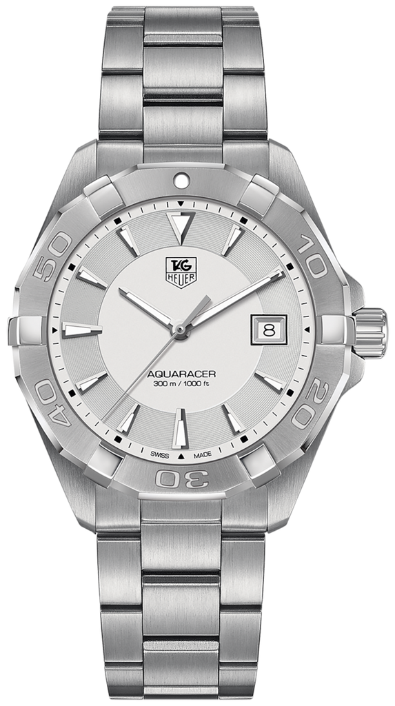 Tag Heuer Aquaracer Quartz White Dial Silver Steel Strap Watch for Men - WAY1111.BA0928 Buy Now By Tag Heuer