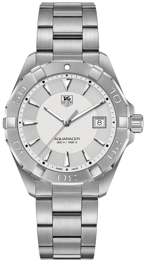 Tag Heuer Aquaracer Quartz White Dial Silver Steel Strap Watch for Men - WAY1111.BA0928 Buy Now By Tag Heuer
