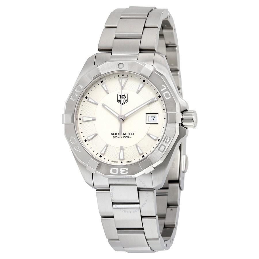 Tag Heuer Aquaracer Quartz White Dial Silver Steel Strap Watch for Men - WAY1111.BA0928 Buy Now By Tag Heuer