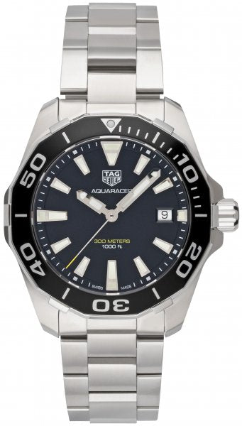 Tag Heuer Aquaracer Black Dial Silver Steel Strap Watch for Men - WAY111A.BA0928 Buy Now By Tag Heuer