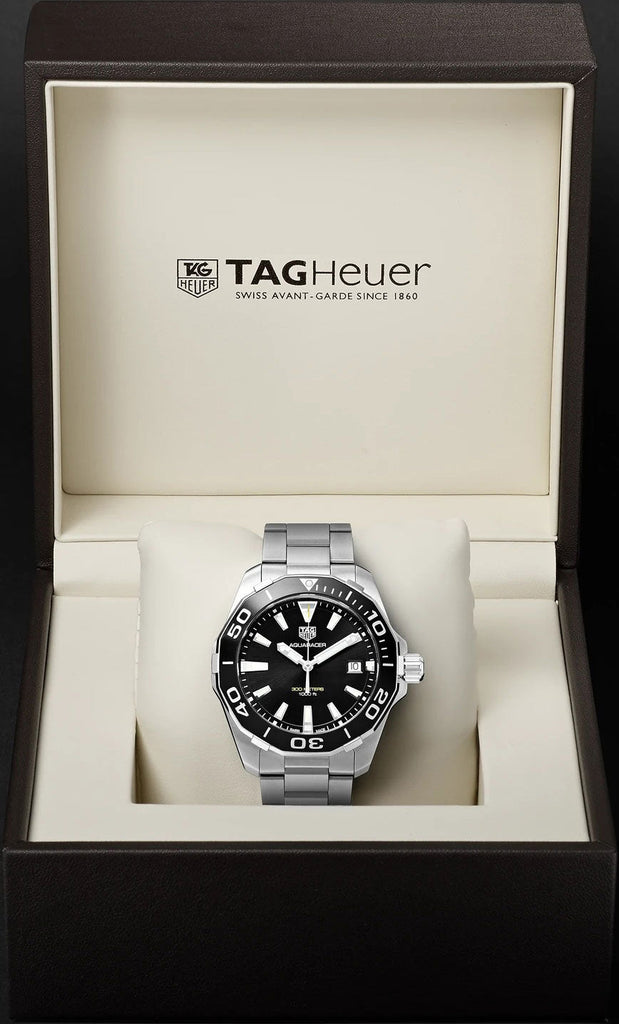 Tag Heuer Aquaracer Black Dial Silver Steel Strap Watch for Men - WAY111A.BA0928 Buy Now By Tag Heuer