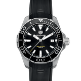 Tag Heuer Aquaracer Black Dial Black Rubber Strap Watch for Men - WAY111A.FT6151 Buy Now By Tag Heuer