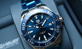 Tag Heuer Aquaracer Blue Dial Quartz Silver Steel Strap Watch for Men - WAY111C.BA0928