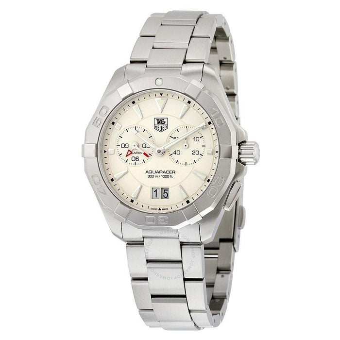 Tag Heuer Aquaracer Chronograph White Dial Silver Steel Strap Watch for Men - WAY111Y.BA0928 Buy Now By Tag Heuer