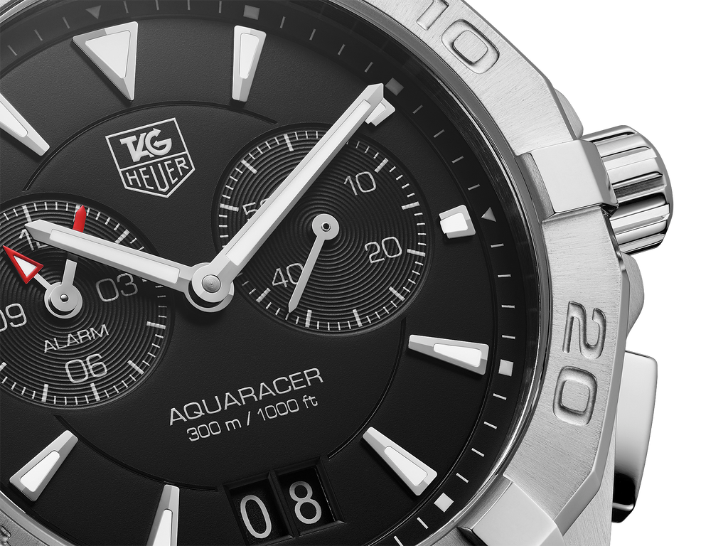 Tag Heuer Aquaracer Quartz Black Dial Silver Steel Strap Watch for Men - WAY111Z.BA0928 Buy Now By Tag Heuer