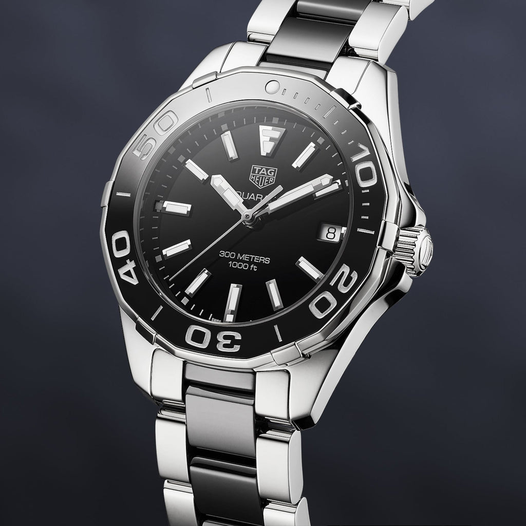 Tag Heuer Aquaracer Quartz Black Dial Two Tone Steel Strap Watch for Men - WAY131A.BA0913 Buy Now By Tag Heuer