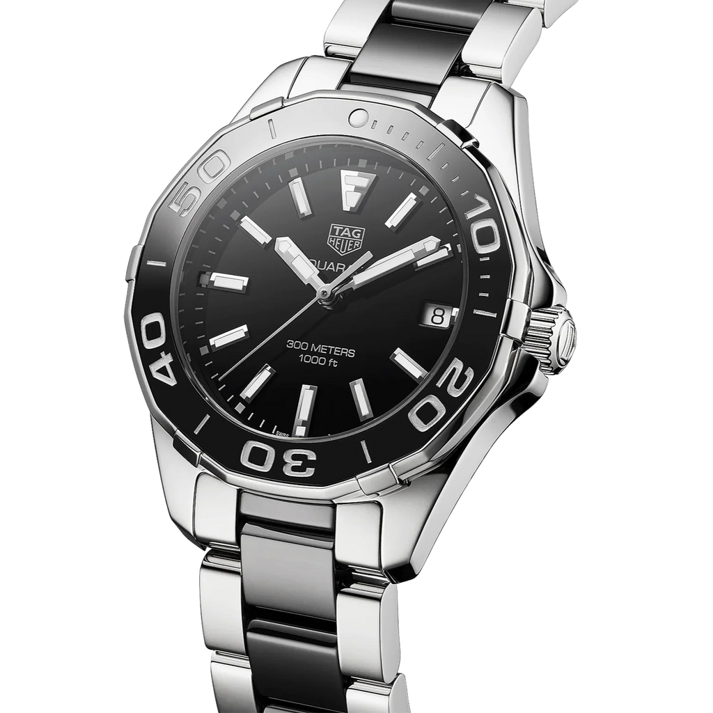 Tag Heuer Aquaracer Quartz Black Dial Two Tone Steel Strap Watch for Men - WAY131A.BA0913 Buy Now By Tag Heuer