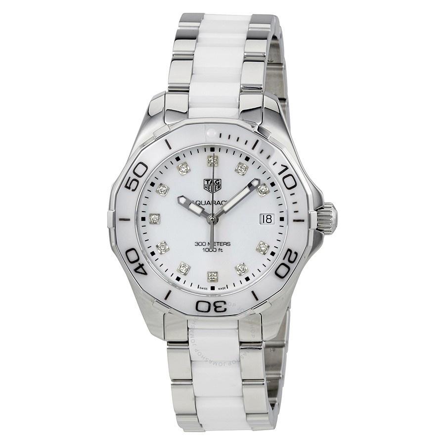 Tag Heuer Aquaracer Diamonds White Dial Two Tone Steel Strap Watch for Women - WAY131D.BA0914 Buy Now By Tag Heuer