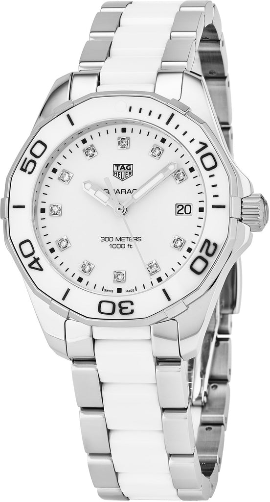 Tag Heuer Aquaracer Diamonds White Dial Two Tone Steel Strap Watch for Women - WAY131D.BA0914 Buy Now By Tag Heuer