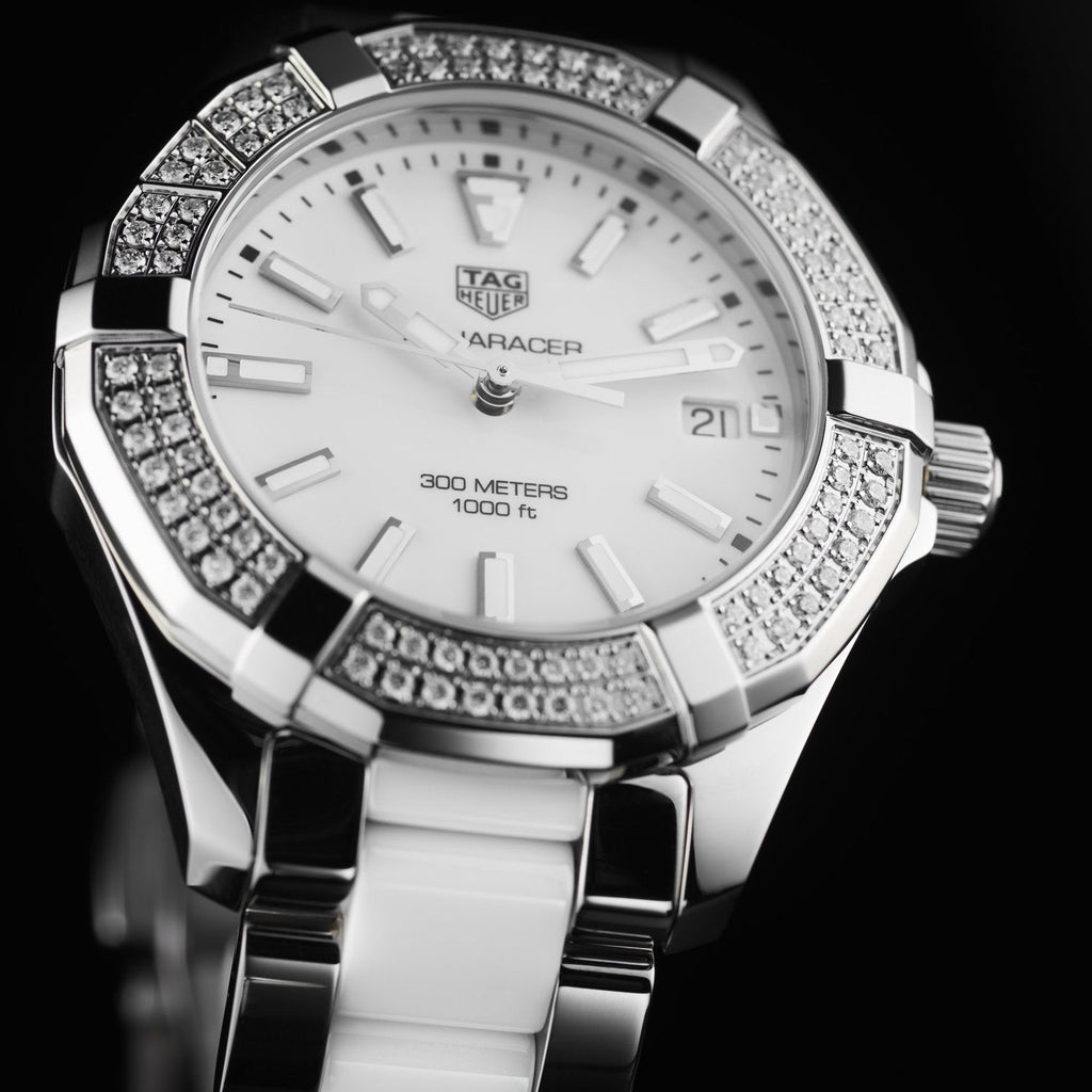 Tag Heuer Aquaracer Diamonds White Dial Two Tone Steel Strap Watch for Women - WAY131F.BA0914 Buy Now By Tag Heuer