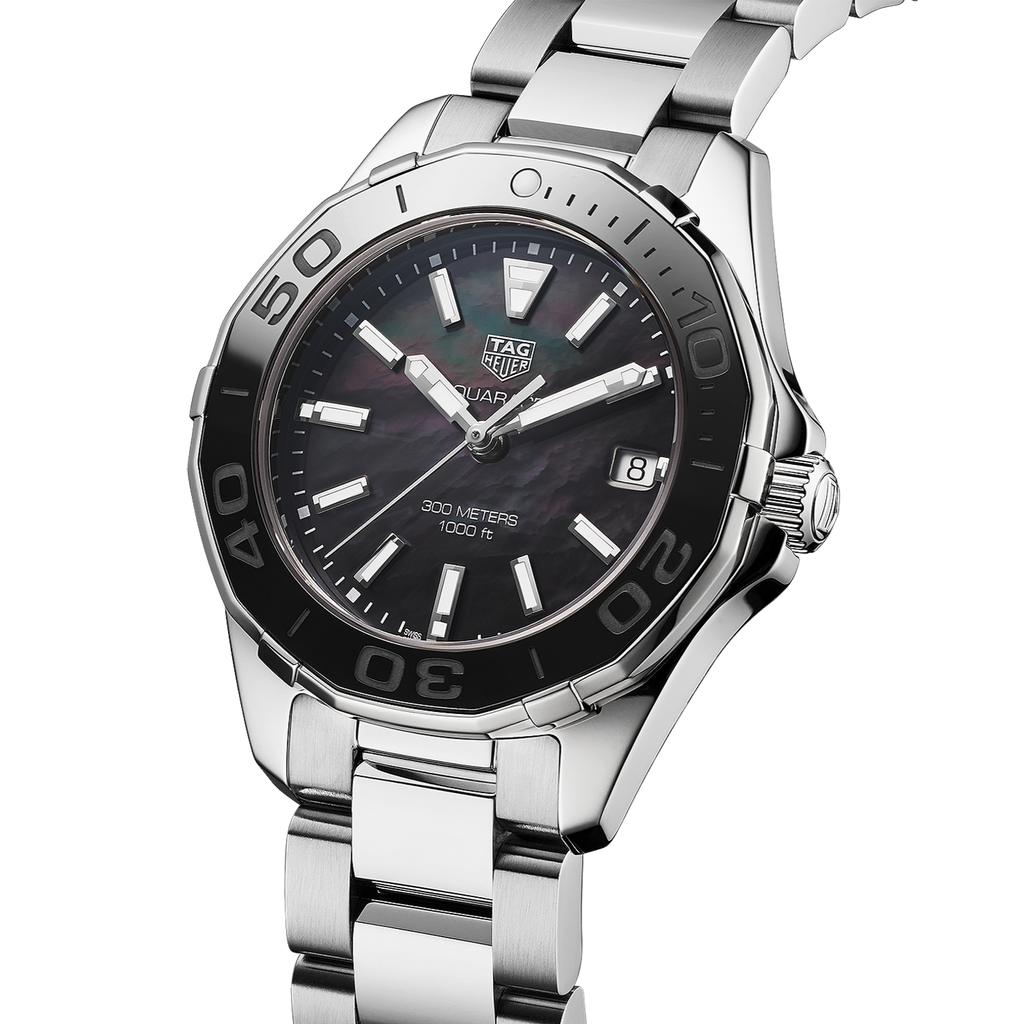 Tag Heuer Aquaracer Quartz Black Dial Silver Steel Strap Watch for Women - WAY131K.BA0748 Buy Now By Tag Heuer