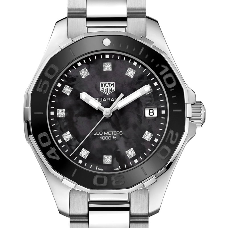 Tag Heuer Aquaracer Quartz Black Dial Silver Steel Strap Watch for Women - WAY131M.BA0748 Buy Now By Tag Heuer