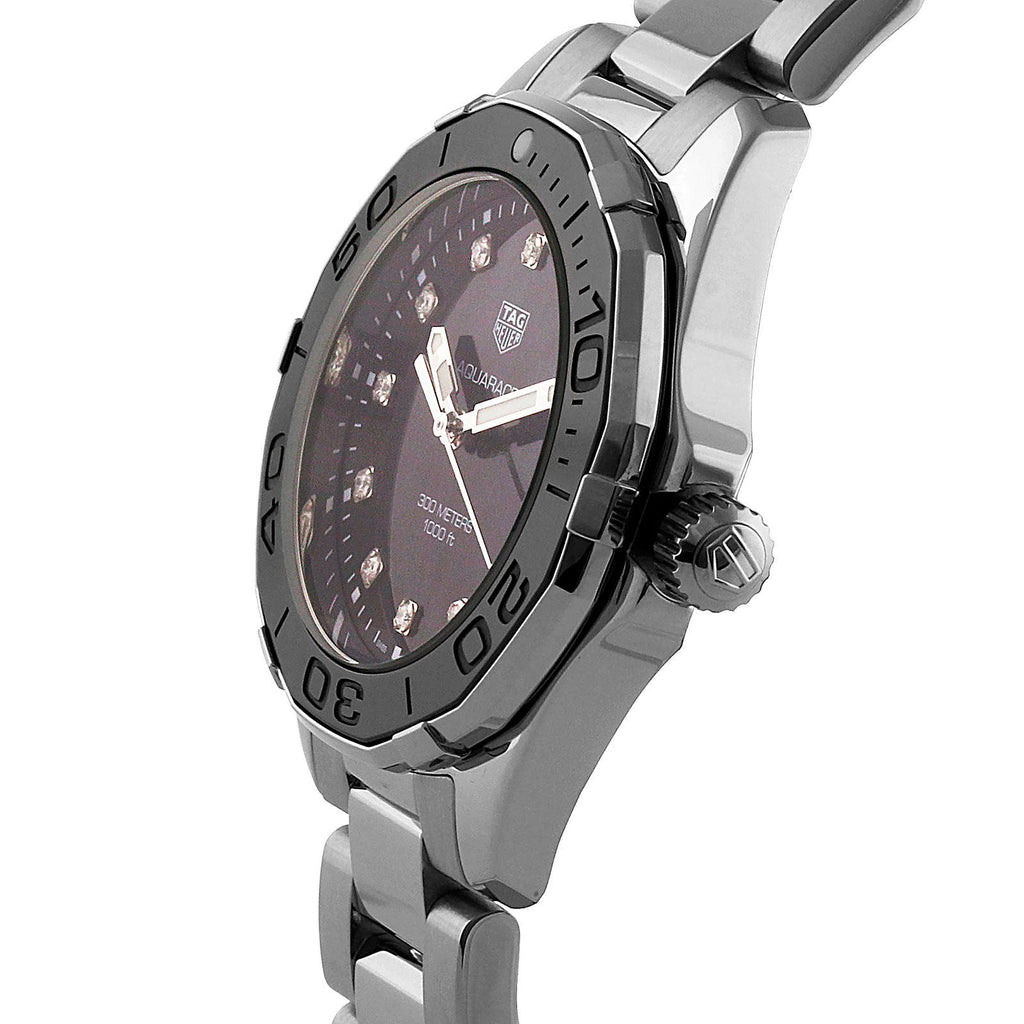 Tag Heuer Aquaracer Quartz Black Dial Silver Steel Strap Watch for Women - WAY131M.BA0748 Buy Now By Tag Heuer