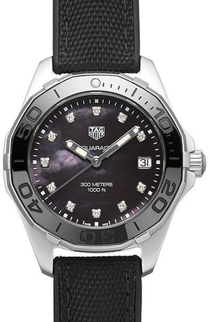 Tag Heuer Aquaracer Quartz Mother of Pearl Black Dial Black NATO Strap Watch for Women - WAY131M.FT6092 Buy Now By Tag Heuer