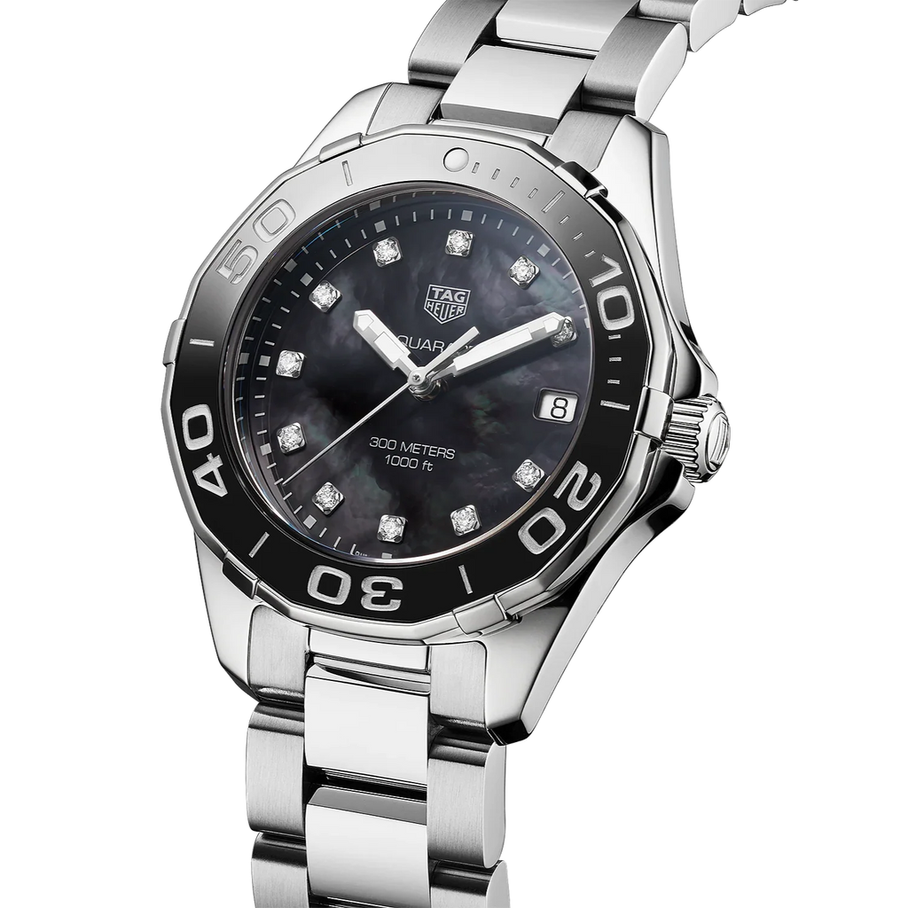 Tag Heuer Aquaracer Quartz Black Dial Silver Steel Strap Watch for Women - WAY131M.BA0748 Buy Now By Tag Heuer