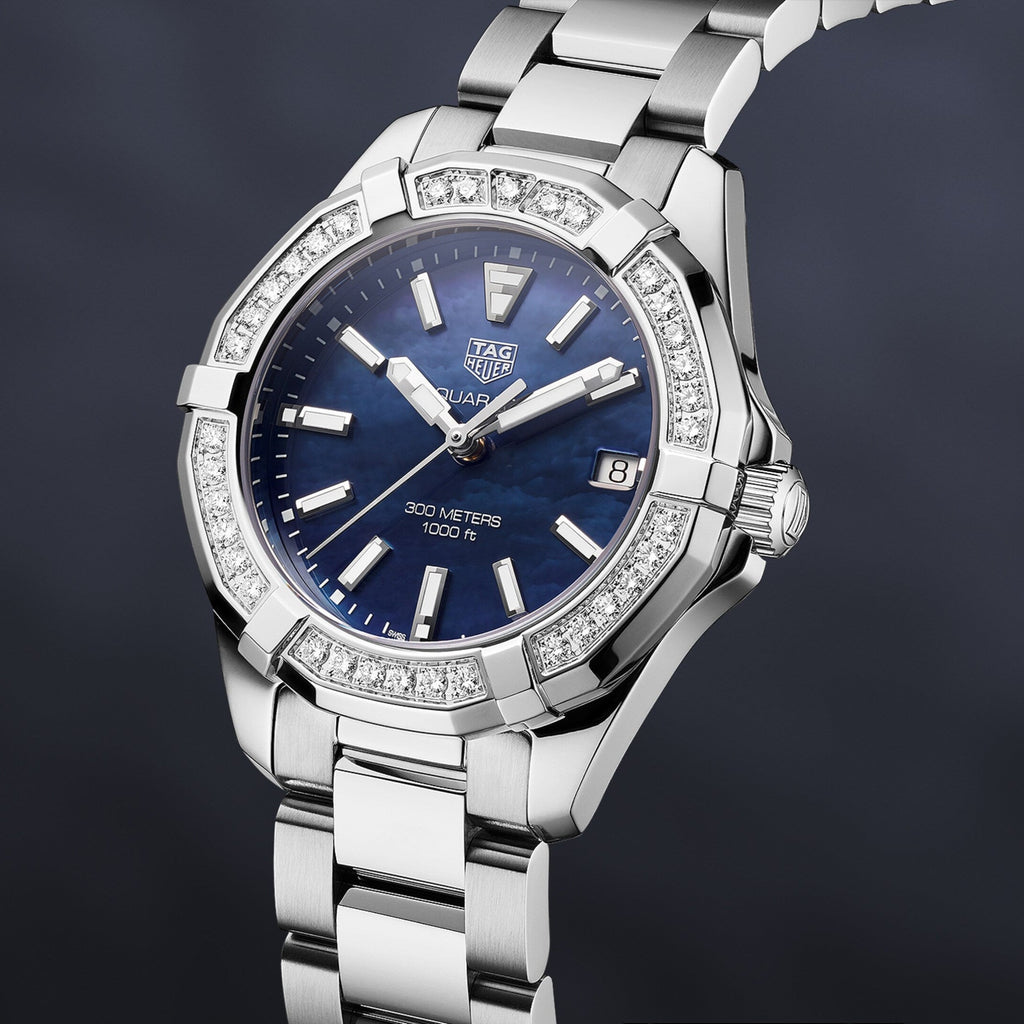 Tag Heuer Aquaracer Quartz Diamonds Blue Dial Silver Steel Strap Watch for Women - WAY131N.BA0748 Buy Now By Tag Heuer