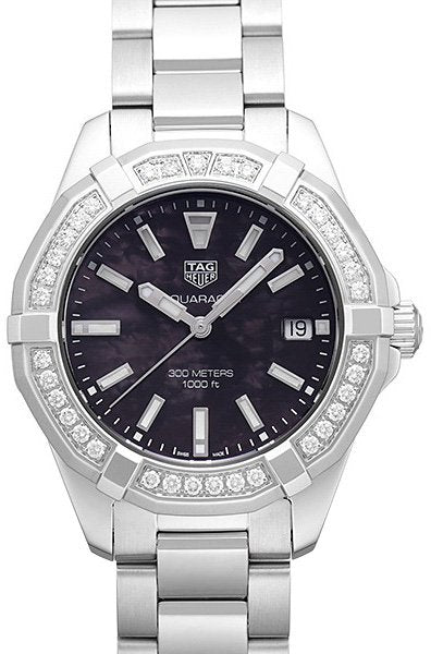 Tag Heuer Aquaracer Quartz Diamonds Black Dial Silver Steel Strap Watch for Women - WAY131P.BA0748 Buy Now By Tag Heuer