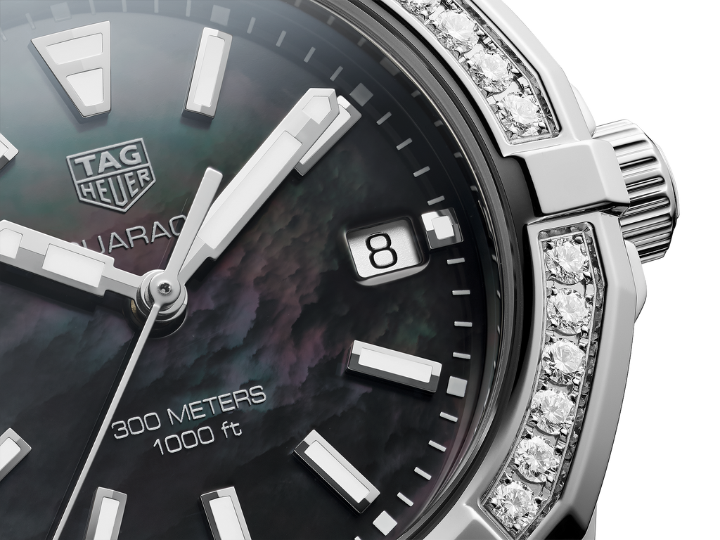 Tag Heuer Aquaracer Quartz Diamonds Black Dial Silver Steel Strap Watch for Women - WAY131P.BA0748 Buy Now By Tag Heuer
