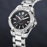 Tag Heuer Aquaracer Quartz Diamonds Black Dial Silver Steel Strap Watch for Women - WAY131P.BA0748 Buy Now By Tag Heuer