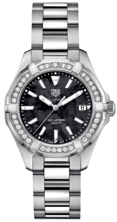 Tag Heuer Aquaracer Quartz Diamonds Black Dial Silver Steel Strap Watch for Women - WAY131P.BA0748 Buy Now By Tag Heuer