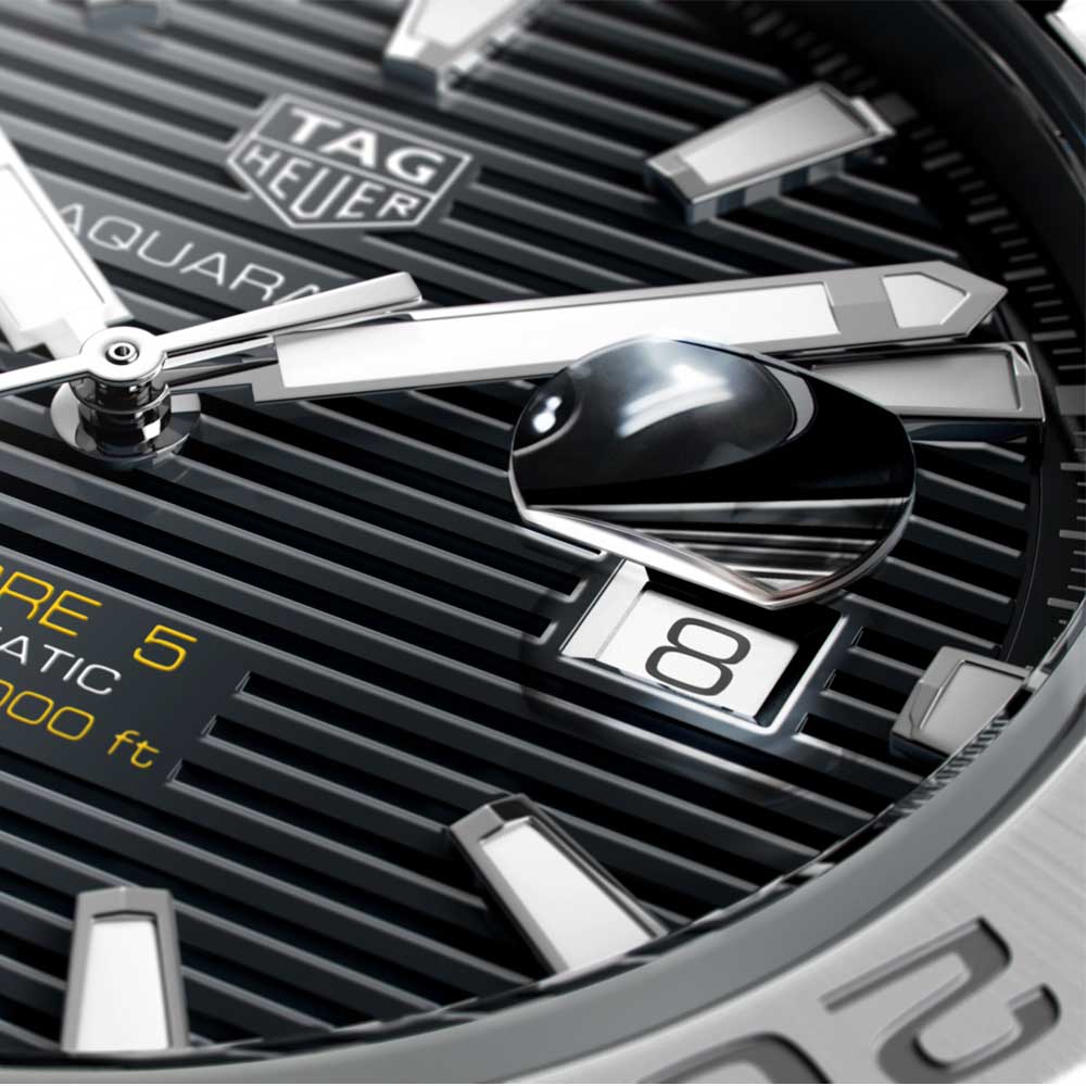 Tag Heuer Aquaracer Automatic Black Dial Silver Steel Strap Watch for Men - WAY2010.BA0927 Buy Now By Tag Heuer