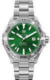 Tag Heuer Aquaracer Calibre 5 Automatic Green Dial Silver Steel Strap Watch for Men - WAY2015.BA0927 Buy Now By Tag Heuer