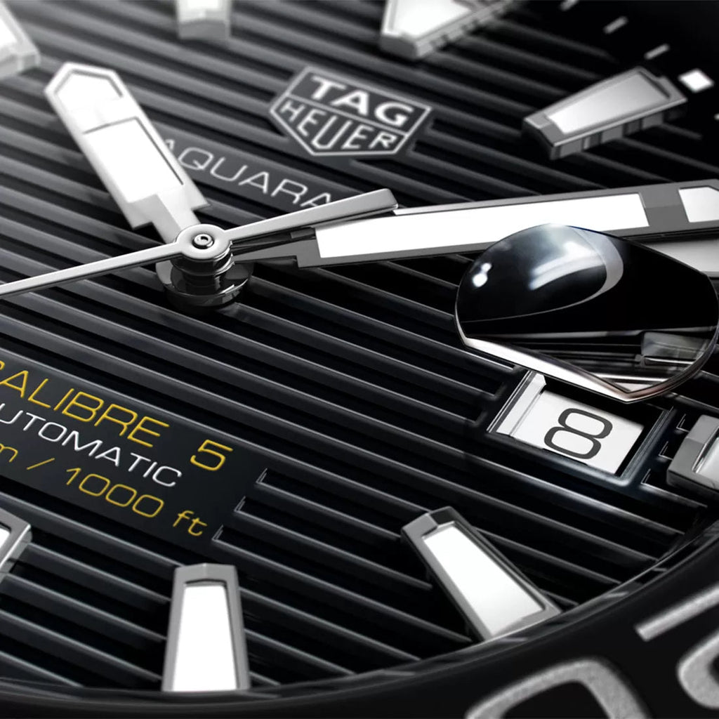 Tag Heuer Aquaracer Caliber 5 Black Dial Silver Steel Strap Watch for Men - WAY201A .BA0927 Buy Now By Tag Heuer