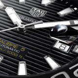 Tag Heuer Aquaracer Caliber 5 Black Dial Silver Steel Strap Watch for Men - WAY201A .BA0927 Buy Now By Tag Heuer