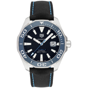 Tag Heuer Aquaracer Calibre 5 Automatic Black Dial Black Nylon Strap Watch for Men - WAY201C.FC6395 Buy Now By Tag Heuer