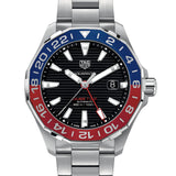 Tag Heuer Aquaracer GMT Caliber 7 Pepsi Black Dial Silver Steel Strap Watch for Men - WAY201F.BA0927 Buy Now By Tag Heuer