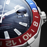 Tag Heuer Aquaracer GMT Caliber 7 Pepsi Black Dial Silver Steel Strap Watch for Men - WAY201F.BA0927 Buy Now By Tag Heuer