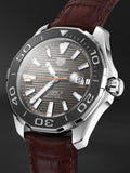 Tag Heuer Aquaracer Caliber 5 Black Dial Brown Leather Strap Watch for Men - WAY201M.FC6474 Buy Now By Tag Heuer
