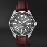 Tag Heuer Aquaracer Caliber 5 Black Dial Brown Leather Strap Watch for Men - WAY201M.FC6474 Buy Now By Tag Heuer