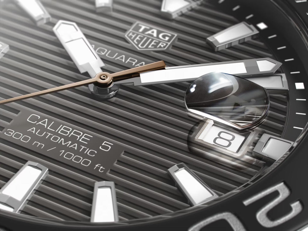 Tag Heuer Aquaracer Caliber 5 Black Dial Brown Leather Strap Watch for Men - WAY201M.FC6474 Buy Now By Tag Heuer