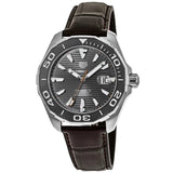 Tag Heuer Aquaracer Caliber 5 Black Dial Brown Leather Strap Watch for Men - WAY201M.FC6474 Buy Now By Tag Heuer
