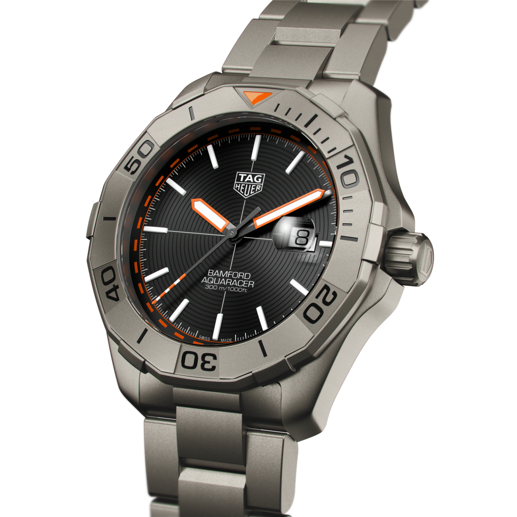 Tag Heuer Aquaracer Bamford Automatic Black Dial Grey Steel Strap Watch for Men - WAY208F.BF0638 Buy Now By Tag Heuer
