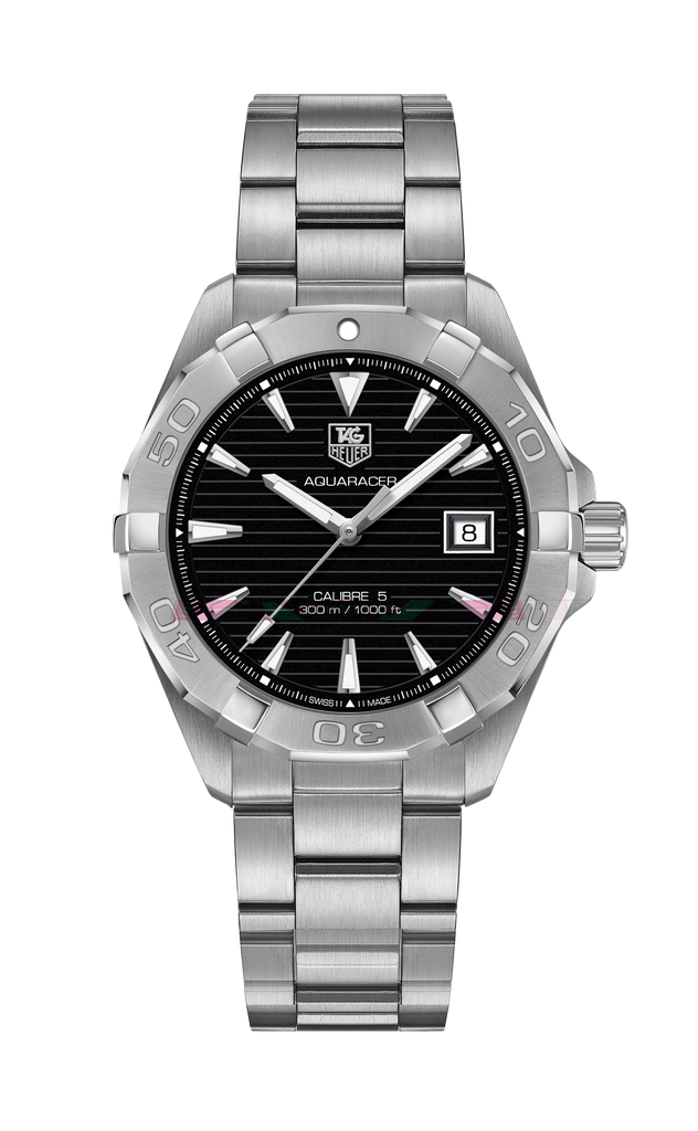 Tag Heuer Aquaracer Automatic Black Dial Silver Steel Strap Watch for Men - WAY2110.BA0928 Buy Now By Tag Heuer