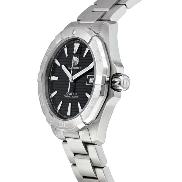 Tag Heuer Aquaracer Automatic Black Dial Silver Steel Strap Watch for Men - WAY2110.BA0928 Buy Now By Tag Heuer