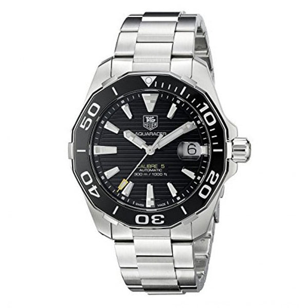 Tag Heuer Aquaracer Automatic Black Dial Silver Steel Strap Watch for Men - WAY211A.BA0928 Buy Now By Tag Heuer
