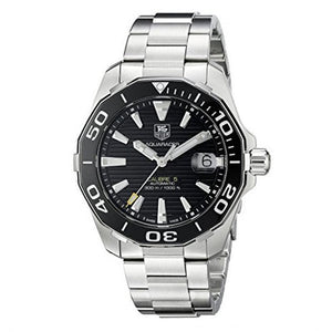 Tag Heuer Aquaracer Automatic Black Dial Silver Steel Strap Watch for Men - WAY211A.BA0928 Buy Now By Tag Heuer