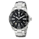 Tag Heuer Aquaracer Automatic Black Dial Silver Steel Strap Watch for Men - WAY211A.BA0928 Buy Now By Tag Heuer