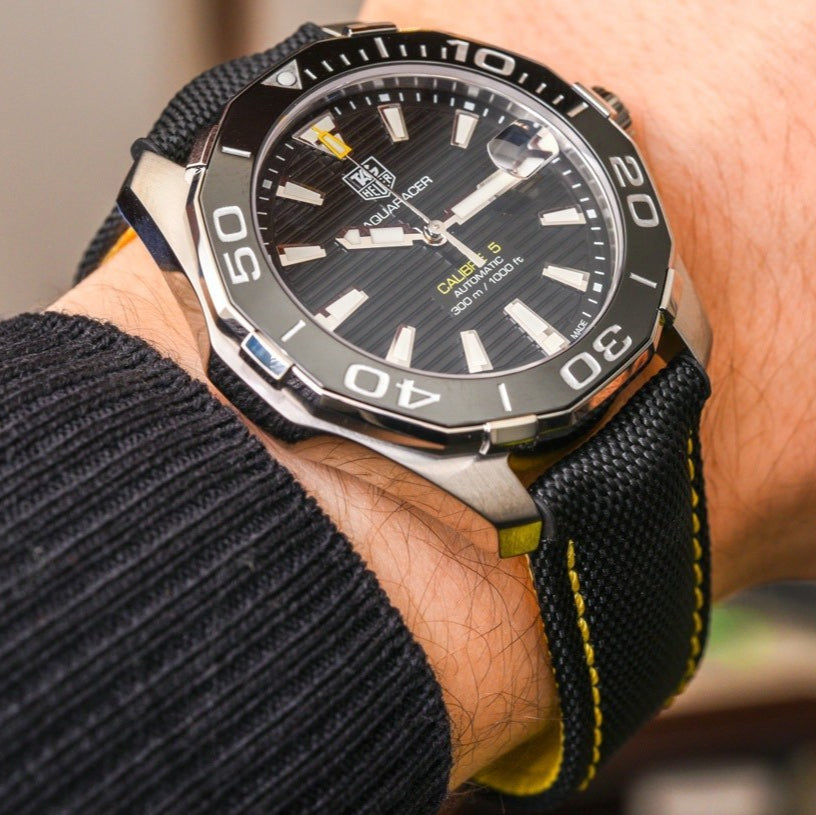 Tag Heuer Aquaracer Jeremy Lin Special Edition Grey Dial Black Nylon Strap Watch for Men - WAY211F.FC6362 Buy Now By Tag Heuer