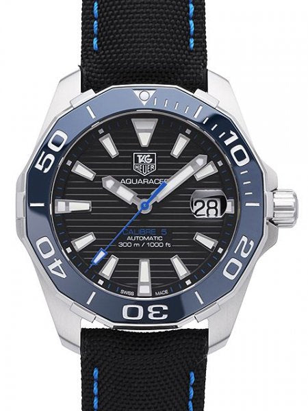 Tag Heuer Aquaracer Calibre 5 Automatic Black Dial Black Nylon Strap Watch for Men - WAY211B.FC6363 Buy Now By Tag Heuer