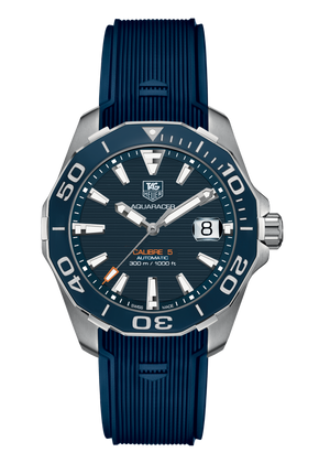 Tag Heuer Aquaracer Calibre 5 Blue Dial Blue Silicone Strap Watch for Men - WAY211C.FT6155 Buy Now By Tag Heuer