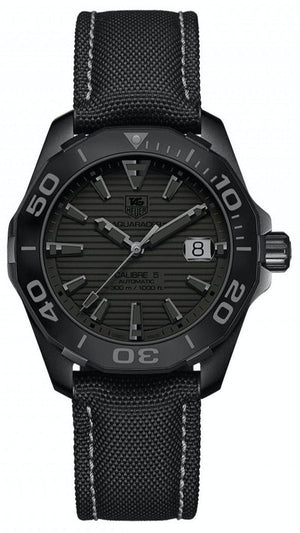 Tag Heuer Aquaracer 300 Swiss Limited Edition Black Dial Black Nylon Strap Watch for Men - WAY218B.FC6364 Buy Now By Tag Heuer