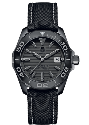 Tag Heuer Aquaracer 300 Swiss Limited Edition Black Dial Black Nylon Strap Watch for Men - WAY218B.FC6364 Buy Now By Tag Heuer
