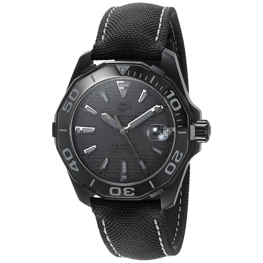 Tag Heuer Aquaracer 300 Swiss Limited Edition Black Dial Black Nylon Strap Watch for Men - WAY218B.FC6364 Buy Now By Tag Heuer