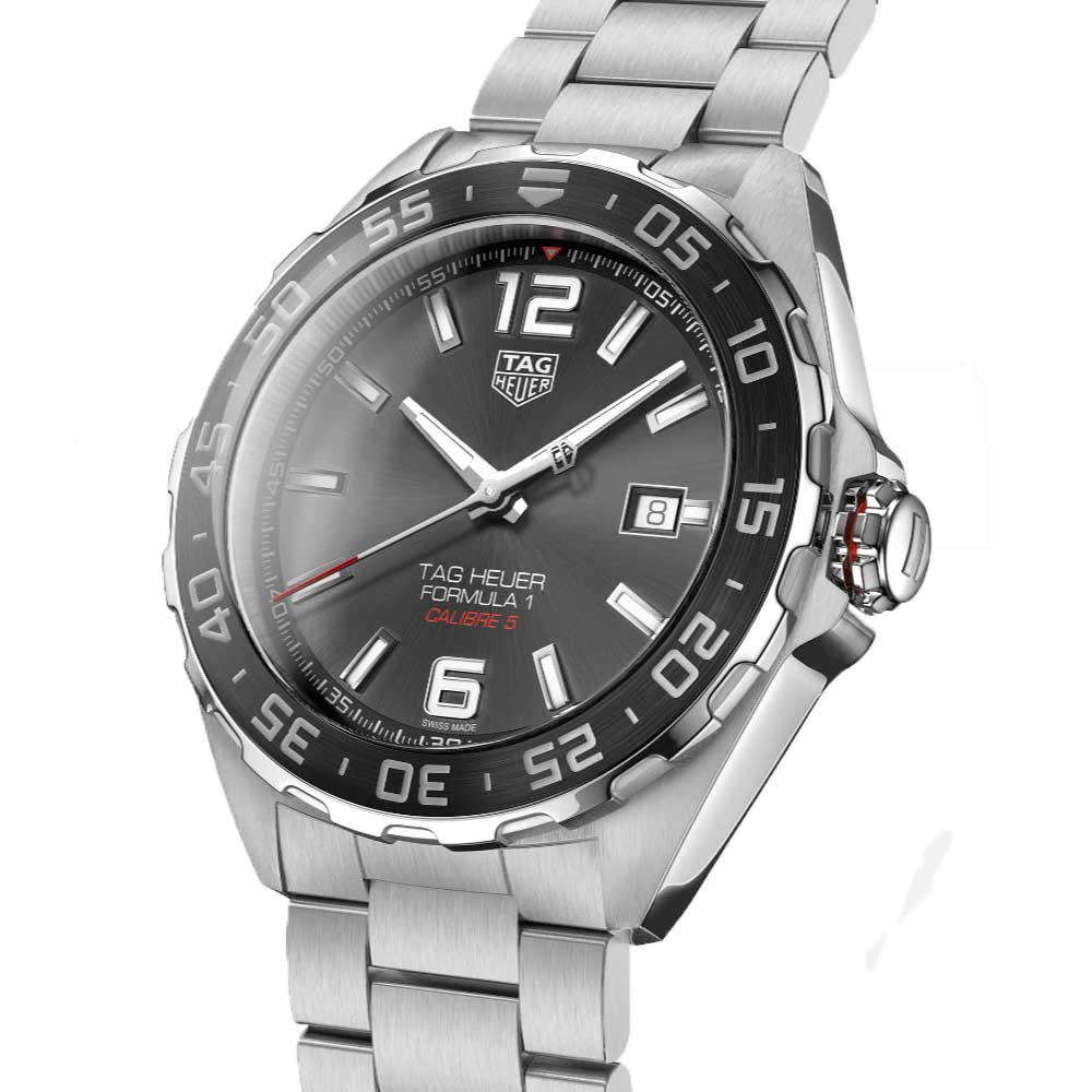 Tag Heuer Formula 1 Calibre 5 Chronograph Anthracite Dial Silver Steel Strap Watch for Men - WAZ2011.BA0842 Buy Now By Tag Heuer