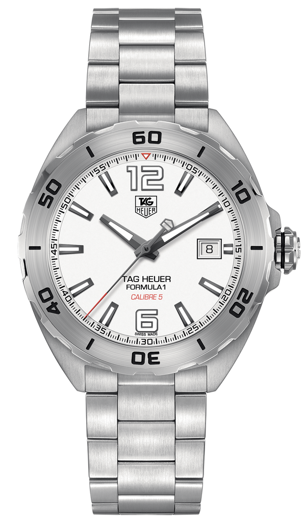 Tag Heuer Formula 1 Calibre 5 Automatic White Dial Silver Steel Strap Watch for Men - WAZ2114.BA0875 Buy Now By Tag Heuer