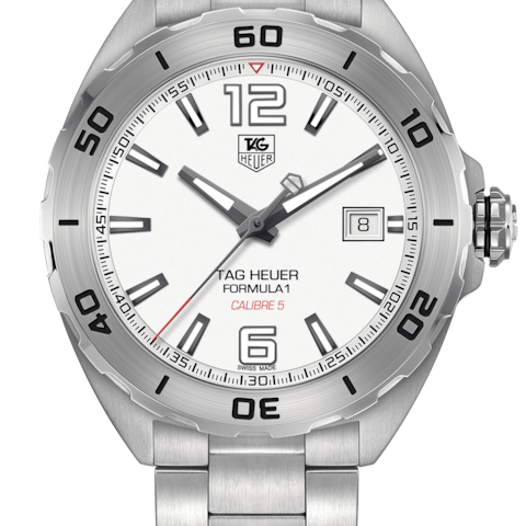 Tag Heuer Formula 1 Calibre 5 Automatic White Dial Silver Steel Strap Watch for Men - WAZ2114.BA0875 Buy Now By Tag Heuer